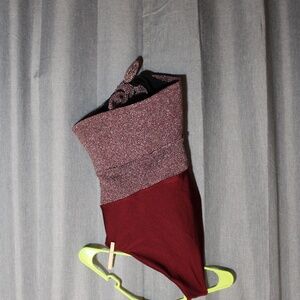 maroon sparkly urban outfitters body suit